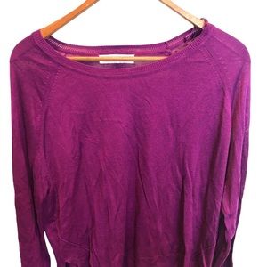 Zara lightweight knit sweater in fuschia pink/purple with boatneck